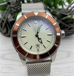 U1 Top Classics Bretiling Super-Ocean Stainless Steel Rotating Bezel Mens Watch Automatic Mechanical Rubber Band Watches Designer Luminous Wristwatch Very nice