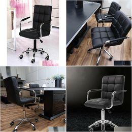 Commercial Furniture Modern Office Executive Chair Pu Leather Computer Desk Task Hydraic Black4053389 Drop Delivery Home Garden Dha5S