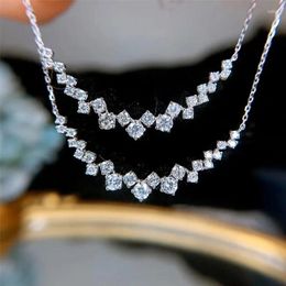 Pendants Fashion Korea Simulated Diamond Charm Women 925 Silver Necklace Love Birthday Girl Gift Formal Party Pendent Jewellery