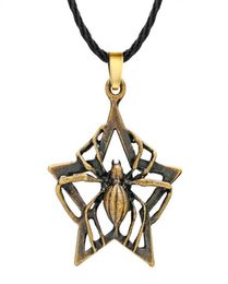 Huilin Jewelry Punk Animal Insect Spider Necklace Antique Bronze Rock Star Pendant Necklace Viking Cool Men Jewelry Gift Charm1054726