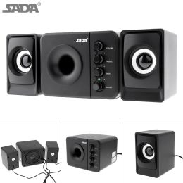 Speakers SADA D205 USB Combination Subwoofer Computer Speaker 3.5mm Audio Plug and USB Power Plug for Desktop PC Laptop MP3 Cellphone MP4