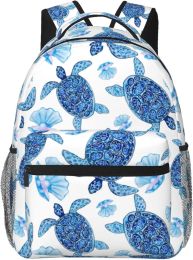 Backpack Blue Turtle Shell Pearl Lightweight Laptop Backpack for Women Men College Bookbag Casual Daypack Travel Bag