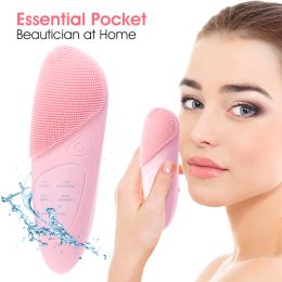Devices 2 in 1 Electric Facial Cleansing Brush Silicone Face Brush Deep Cleaning Skin Peeling Cleanser Eye Face Massager Device
