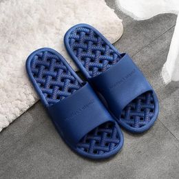 Holes Flats Slippers For Mens Womens Rubber Sandals summer beach bath pool shoes dark blue