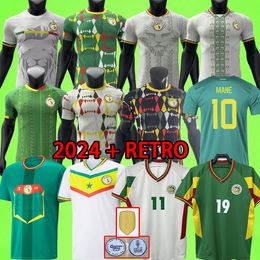 2024 Senegal soccer jersey men 23 24 25 national team Vintage 2002 Retro Fans Player version MANE JACKSON SARR KOULIBALY NDIAYE ISMAILA DIATTA DIALLO football shirt T