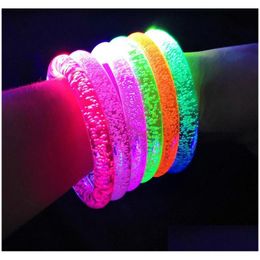 Party Favour Led Glow Sticks Bracelet Anklet Light Up Favours Flashing Bubble Clear Bangle Birthday Carnival Wedding Atmosphere Suppli Dhaqr