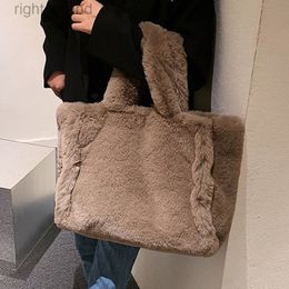Winter Fluffy Plush Shoulder Bag Overlarge Faux Fur Women Handbags Big Soft Tote Designer Shopper Bags for Women Crossbody Bag W221877