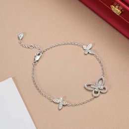 Graf V Gold Plated Mijin Phantom Butterfly for Women's Fashion Versatile Light High Grade Hollow Out Diamond Bracelet