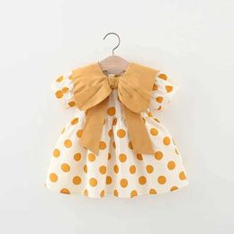 Girl's Dresses Polka Dot Infant Clothes Summer Cotton Bow Dresses For Baby Girls Children Costume Fashion Toddler Kids Wear 0 To 3 Years OldL2402