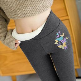 Women's Pants Winter Warm Velvet Leggings For Women Fleece Lined Trousers Elastic High Waist Thermal Legging Lambwool Thicken Pantalones