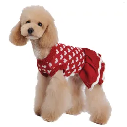 Dog Apparel Warm Autumn And Winter Red Caring Clothes Sweater Skirt Festive Christmas Pet For Large Dogs Female Rack