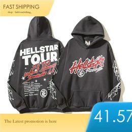 Hellstardesigner Hoodie Hellstar Men Pullover Spiderweb Star Flash Long Sleeve Street Hip-Hop Sweatshirts Blue Red Grey Black White 112 563