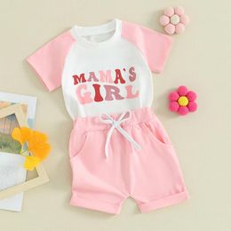 Clothing Sets Mamas Boy Baby Clothes Infant Toddler Mama S Girl Outfit Embroidery T-shirt Top And Shorts Set Mothers Day