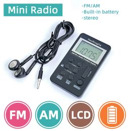 Radio Portable Radio Mini Pocket FM AM Step 9KHZ 10KHZ Stereo Receiver LCD Screen High Sensitivity Rechargeable Builtin Battery