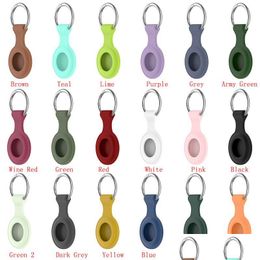 Other Home Decor Soft Tpu Sile Protective Cases For Airtag Anti-Lost Device Finder Keychain Tracker Protect Er With Buckle Scratch R Dh9H7