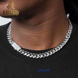 Name Custom Vvs Moissanite Diamond Clasp 14k Gold Plated 8mm Silver Miami Cuban Link Chain