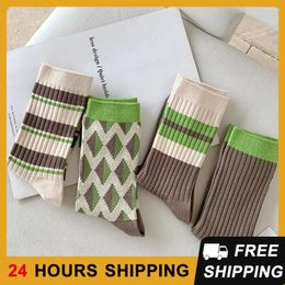 Women Socks Funny Socks. Fashionable Durable Fashion Tube Lovers Striped Selling Women's Green College