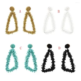 Dangle Earrings Fashion Women Resin Beaded 2024 Brincos Boho Statement Fringe Earings Triangle Vintage Geometric Shape Earring.