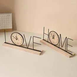 Table Clocks 1Pc Creative Handmade Love Clock Home Living Room Tabletop Simplicity Decoration Ornament Exquisite Festival Gift