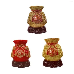 Vases Spring Festival Purse Bag Feng Shui Vase Ornament Handmade Po Props Resin