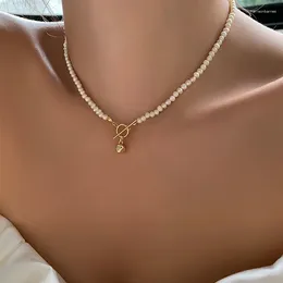 Pendants 2024 Real Pearl Choker Necklace Gold Colour Nice Gift For Women Valentine's Day