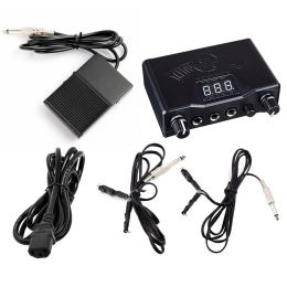 Dresses Professional 1pcs Tattoo Black Stable Tattoo Power Supply Digital Lcd Hine Foot Pedal Switch Clip Cords with Euro/uk/us Plug