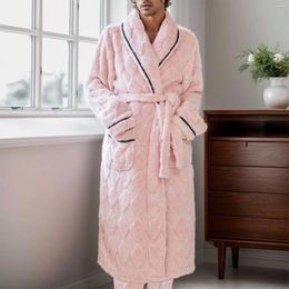 Women's Sleepwear Long Sleeved Nightgown Couple Velvet Warm Bathrobe Autumn Winter Jacquard Comfortable Home Wear Suit For