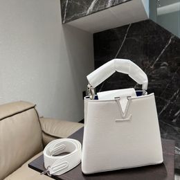 TZ Ladie brand small handbag Capucines bb series designer soft tote white wide shoulder strap Genuine Leather crossbody bag Simple315c