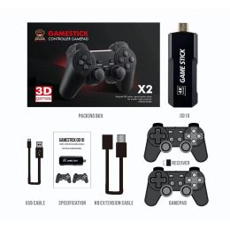 Consoles 4K Game TV Stick GD10 HD X2 Retro Video Game Console Wireless Controller Classics Video Game Console 2.4G Wireless Controllers