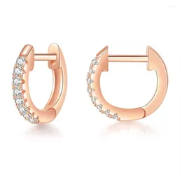 Hoop Earrings Hip Hop Iced Out CZ Personality Piecing Round Women's Men's Clips On Ears Aesthetic Delicate Jewelry Wholesale KBE130