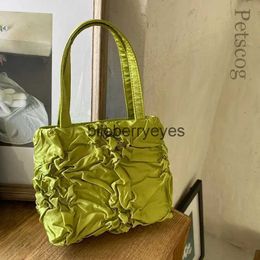 Shoulder Bags Evening Bags Nylon Soft Pleated Handbags Designer Luxury Ruched Zipper Clutch Purse Trendy Fashion Casual Ladies Womens Shoulder BagsH24223