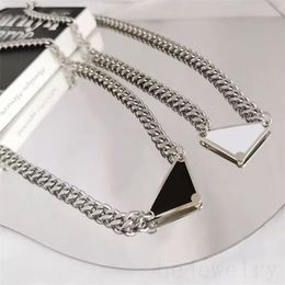 Designer necklace women metal silver necklace for women trendy punk triangle valentine s day lover gift creative delicate ins mens chain fashion beautiful ZB011 B4