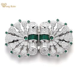 Jewellery Wong Rain Vintage 100% 925 Sterling Sliver Emerald High Carbon Diamond Gems Women Brooch Brooches Fine Jewellery Anniversary Gifts