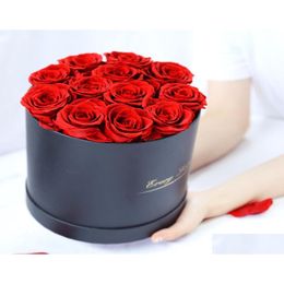 Decorative Flowers Wreaths Eternal Holding Bucket Valentine039S Day Gift Box Rose Girlfriend Wife Romantic Festival 485 S24252519 Dhwan