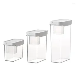Storage Bottles Plastic Containers With Hinged Lids Rectangle Clear Grain Boxes Transparent For Food Vacuum