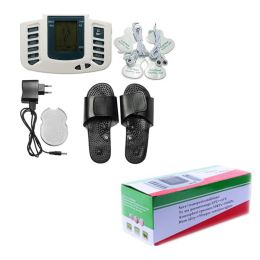 Products Tens Unit Electronic Pulse Therapy Body Massager Relax Sore Muscle Stimulator Pain Relief + Foot Massage Slippers Electrode Pads