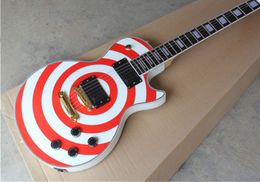 Top Quality Zakk Wylde Bullseye Custom Shop Electric Guitar Red Black Mahogany Body Rosewood Fingerboard Golden Hardware Free Shipping