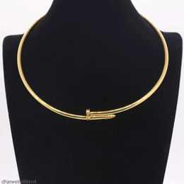 Nail collar simple geometric shape sweet cool 18k necklace not fading fashionable and Personalised trend DGFS