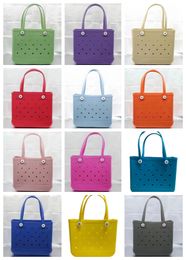 EVA Tote Waterproof Beach Bags Large Shopping Basket Bags Washable Beach Silicone Handbags Eco Jelly Candy Bag