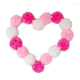 Decorative Flowers Valentine S Day Heart Wreaths Decoration Handmade Wool Felt Balls Love For Wedding Party Wreath