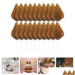 Decorative Flowers Wreaths Picks Cupcake Palm Topper Birthday Leaves Cocktail Dessert Cupcakes Decor Party Stick Decoration Appeti Dhrz8