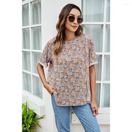 Ethnic Clothing 2024 Fashion Hedging Loose Style Street Hipster Print Middle-sleeve Five-point Sleeve Round Neck Casual T-shirt LM9494