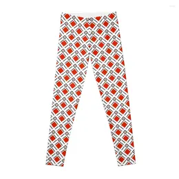 Active Pants Red Diamond Golf Pattern Leggings Sport Set Sports For Gym Womens