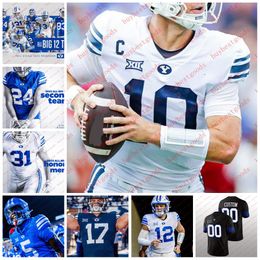 2023 XII BYU Cougars Football Jersey Dayan Ghanwoloku Zach Wilson 24 Austin Kafentzis 5 Ty'son Williams 7 Taysom Hill Custom 4 Fred Warner BYU Jerseys