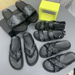 Fashion mens designer sandals letter printed casual sandal black grey c flip flops slides luxury fashion famous designers men slippers with box