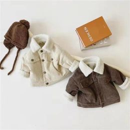 Jackets Corduroy Girls And Boys Children's Clothing Baby Toddler Boy Clothes Long Sleeves Autumn Green Cute Jacket 309814