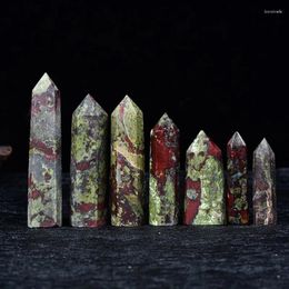Decorative Figurines Natural Crystal Quartz Dragon Blood Stone Wand Point Tower For Home Decoration