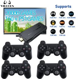 Consoles VILCORN Wireless HDMIcompatible 4 Players Game Stick Console For PS1 GBA 64 Bit 12000+ Game For MAME Drive