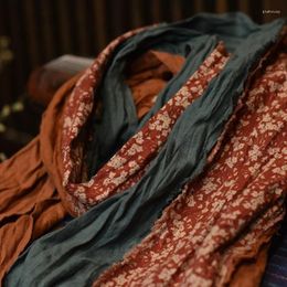 Scarves 2024 Autumn Winter Vintage Cotton Linen Women Fashion Scarfs Comfortable Patchwork Hijab Scarf