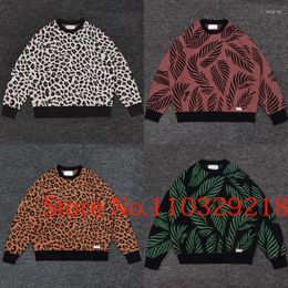 Men's Sweaters Everyday Casual Simple WACKO MARIA Knit Pullover Retro Hip Hop Coloured Leopard Print Sweater
